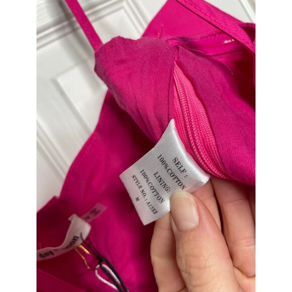 NEW Day and Moon Hot Pink Bow Top Womens Size Medium 100% Cotton - Picture 5 of 7